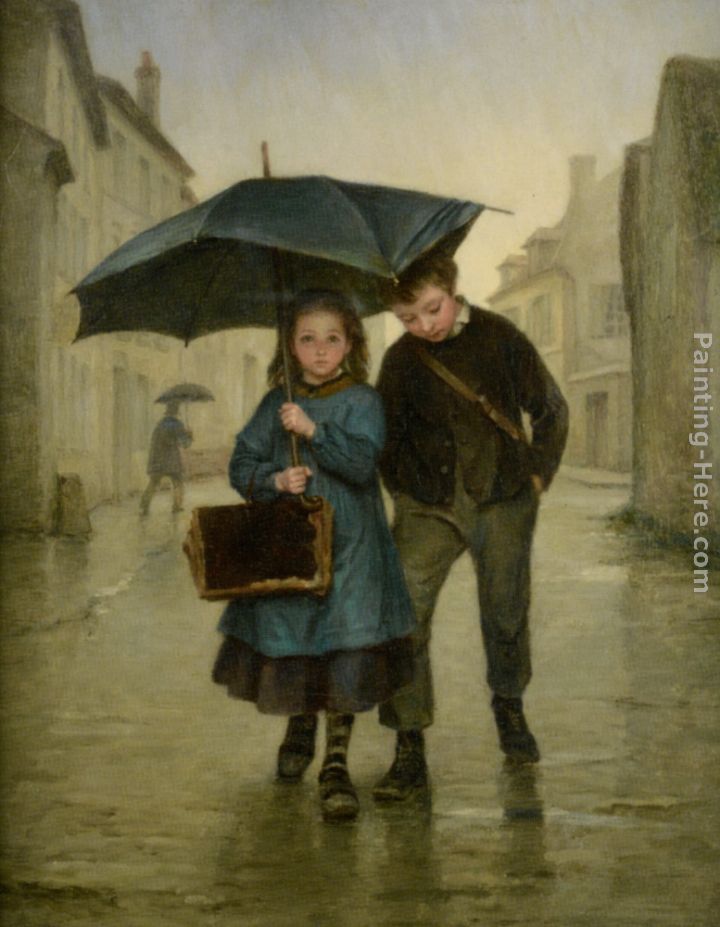 Going to School painting - Edouard Frere Going to School art painting